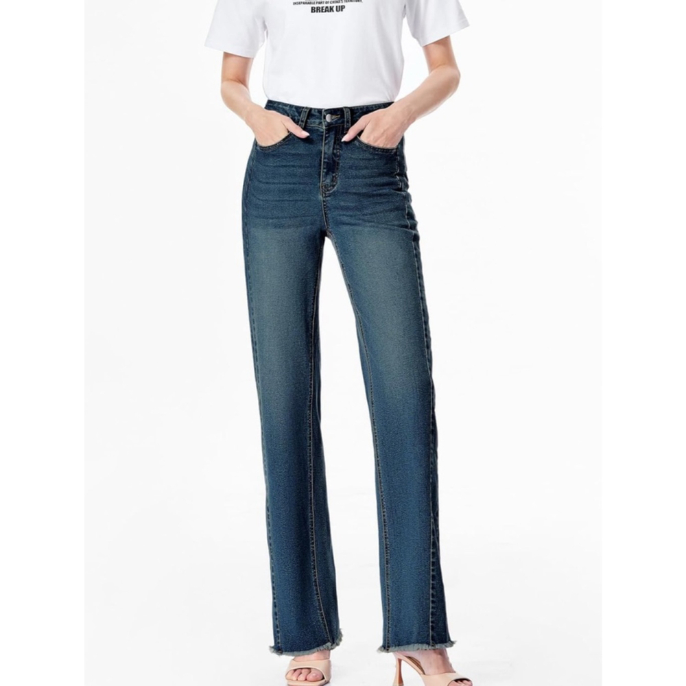 Sidefeel Wide Leg Jeans High Waisted Stretchy Denim Trouser Pants - Picture 3 of 5